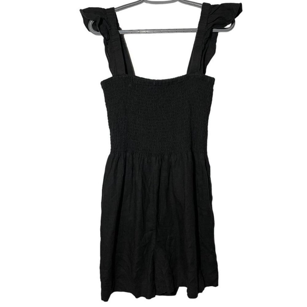 MADEWELL Linen-Blend Lucie Smocked Romper size 10 - Picture 3 of 8